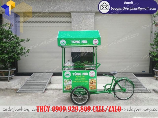 giá xe đạp bán đồ ăn vặt