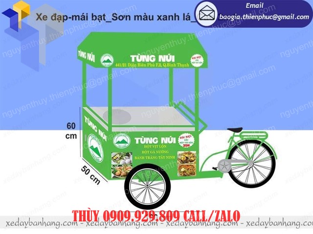 thiết kế xe đạp bán đồ ăn vặt