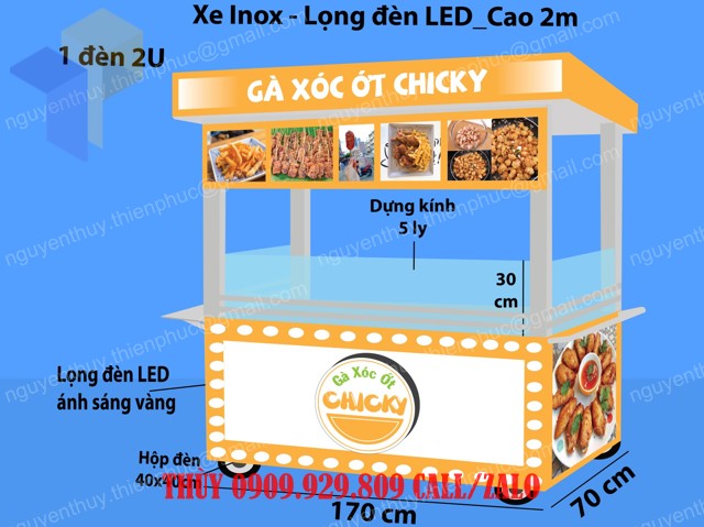 thiết kế tủ inox bán đồ ăn vặt