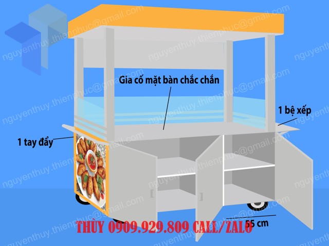xe inox bán đồ ăn