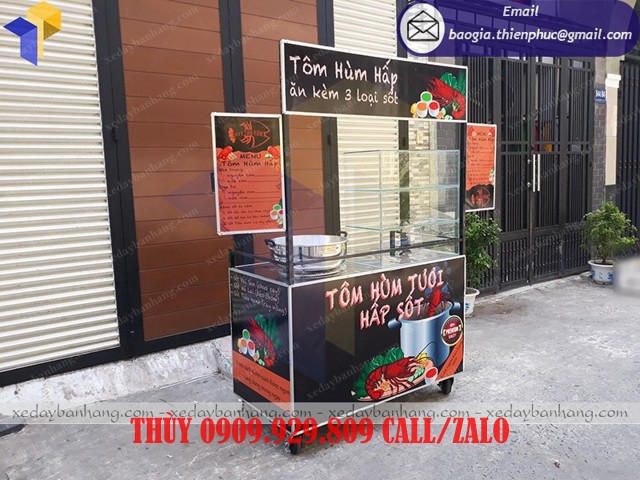 tủ bán tôm hùm hấp lưu động