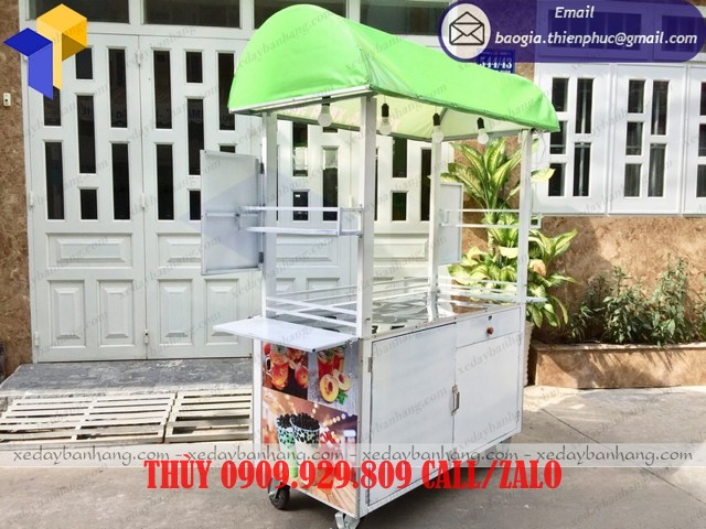 xe đẩy bán trà sữa di động