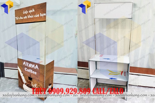 quầy sắt bán cà phê ngoài trời