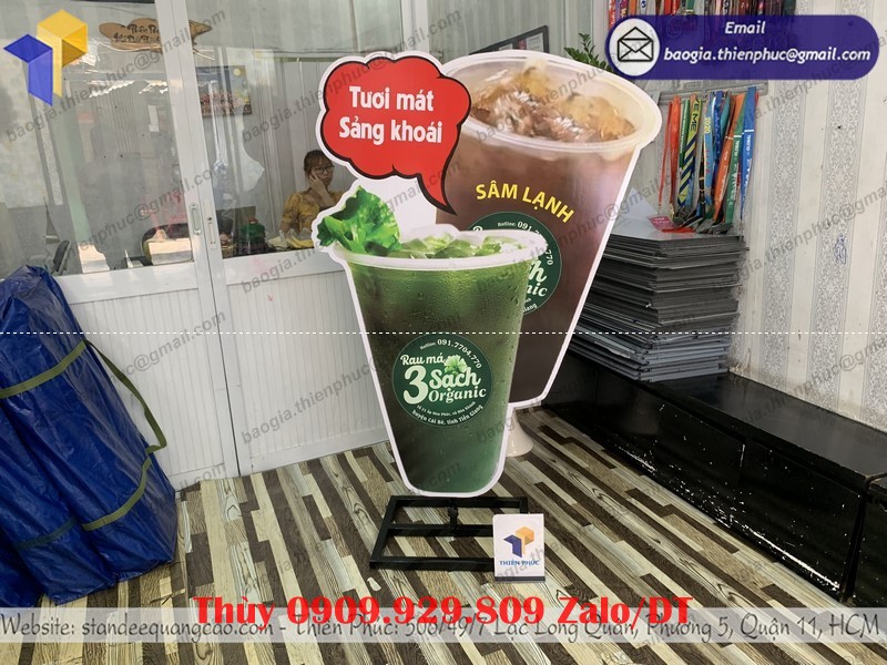 mô hình ly rau má sâm lạnh đẹp
