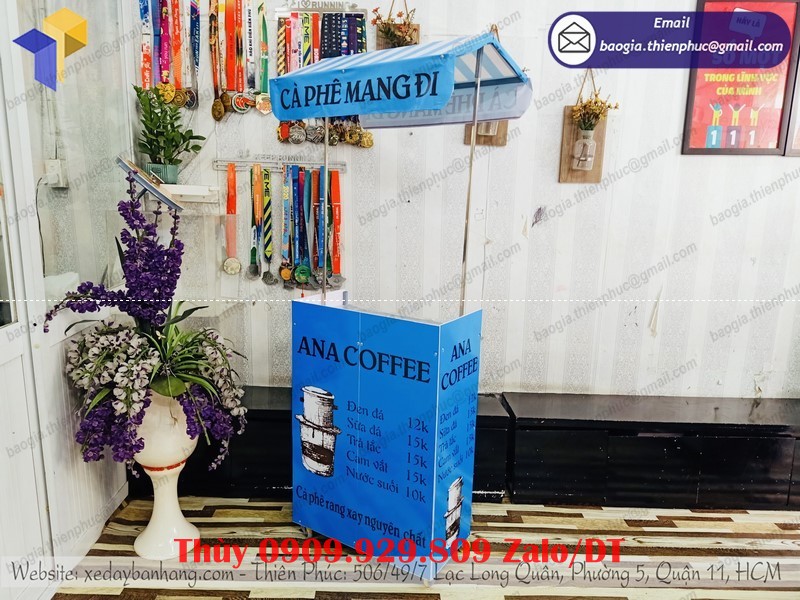 quầy bán coffee take away xếp gọn