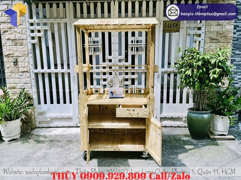quầy gỗ bán bánh mì hamburger giá bao nhiêu
