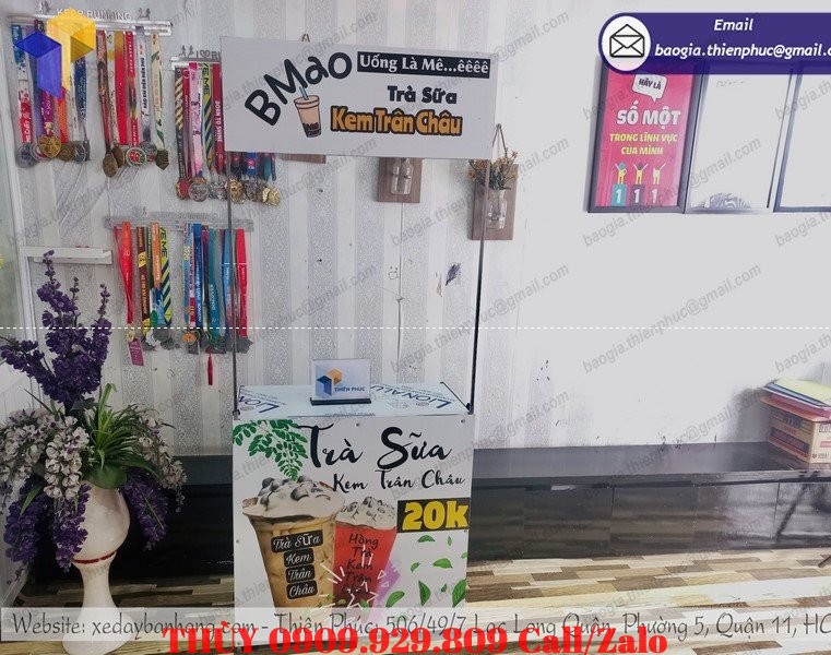 quầy sắt bán trà sữa lắp ráp