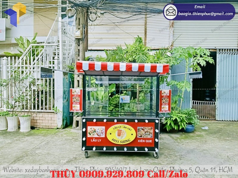 quầy xe ăn vặt lưu động 1m6