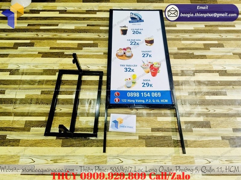 standee chân sắt đen hai mặt chịu gió giá rẻ
