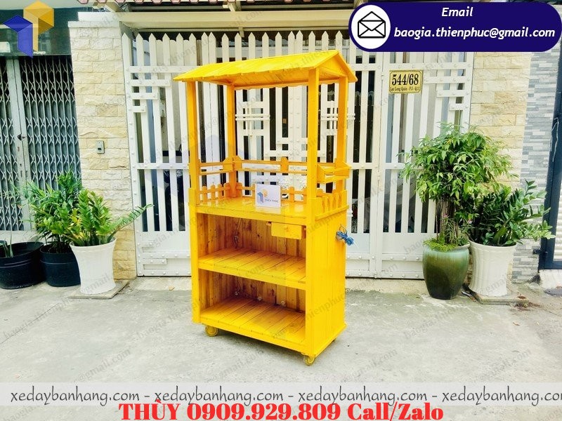 thiết kế tủ gỗ bán trà chanh