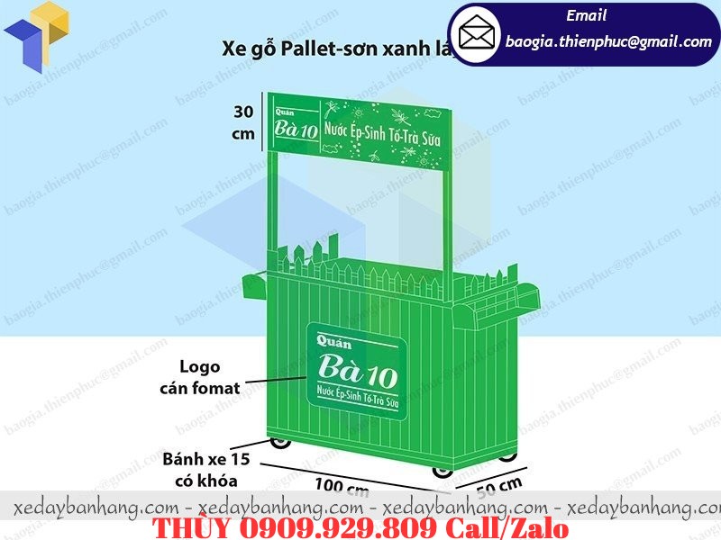 thiết kế tủ gỗ bán trà sữa