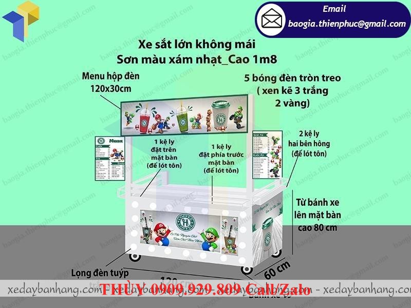thiết kế xe bán trà sữa cà phê