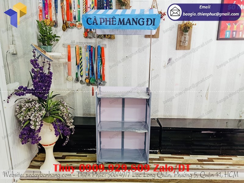 tủ bán cafe mang đi xếp gọn