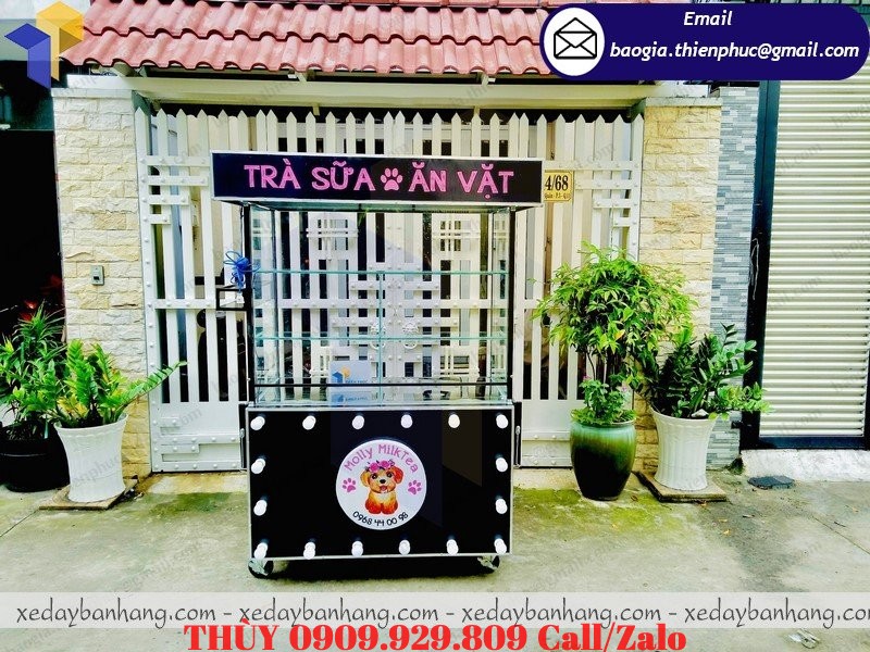 tủ bán trà sữa vỉa hè