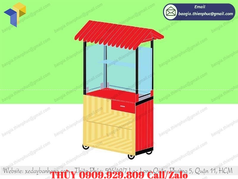 tủ gỗ bán cafe trà sữa đẹp đường phố