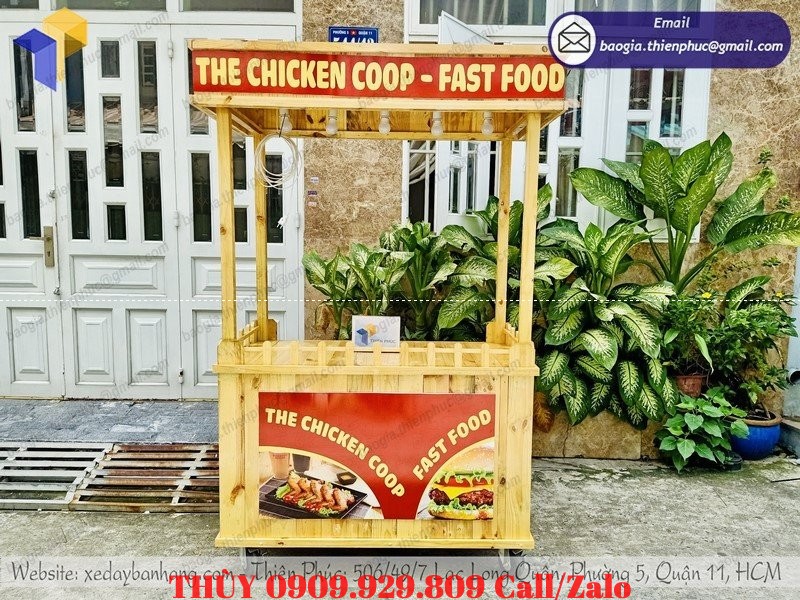 tủ gỗ bán fast food