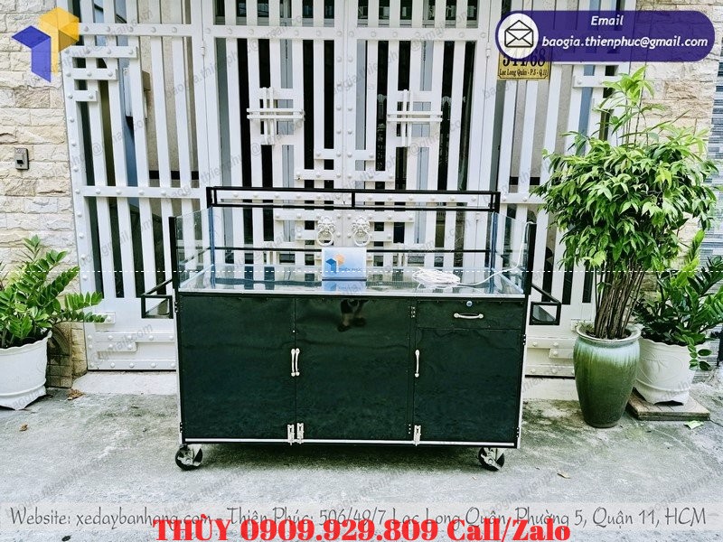 xe bán coffee take away bằng sắt lưu động