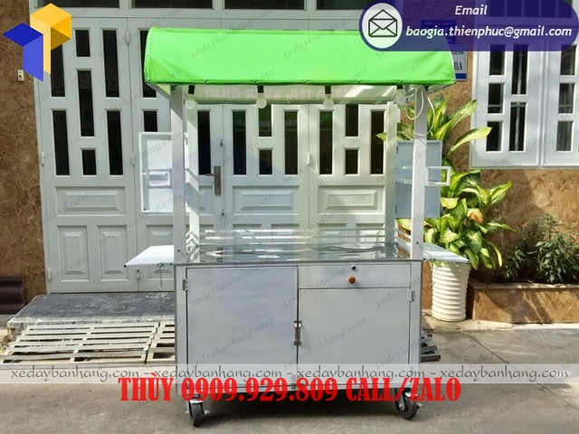 xe đẩy bán trà sữa trà đào đẹp