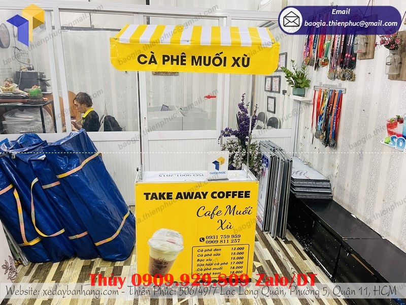 xe gấp gọn bán cà phê muối