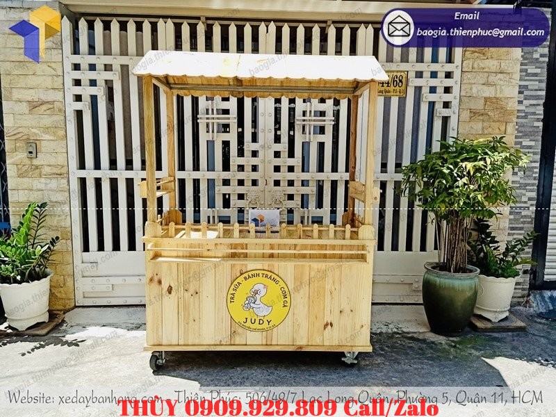 xe gỗ trà sữa bánh tráng tây ninh