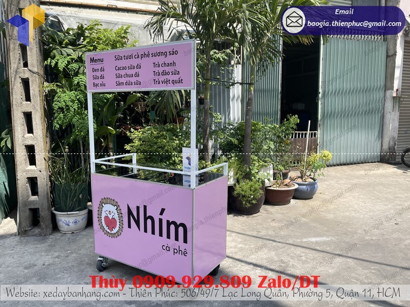 xe sắt bán cà phê take away
