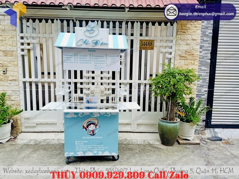 xe trà sữa ăn vặt đẹp lưu động